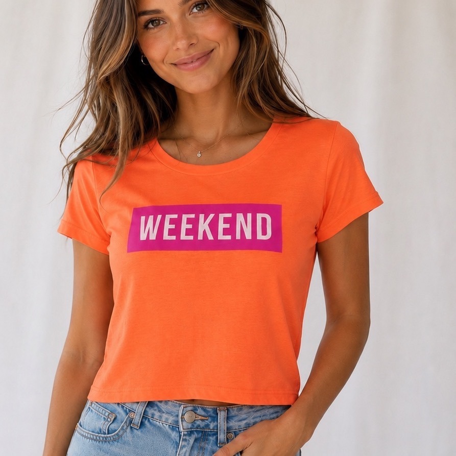 Sundry Weekend Graphic Tee Neon Orange Pink Box Logo Relaxed Fit Size L Usa